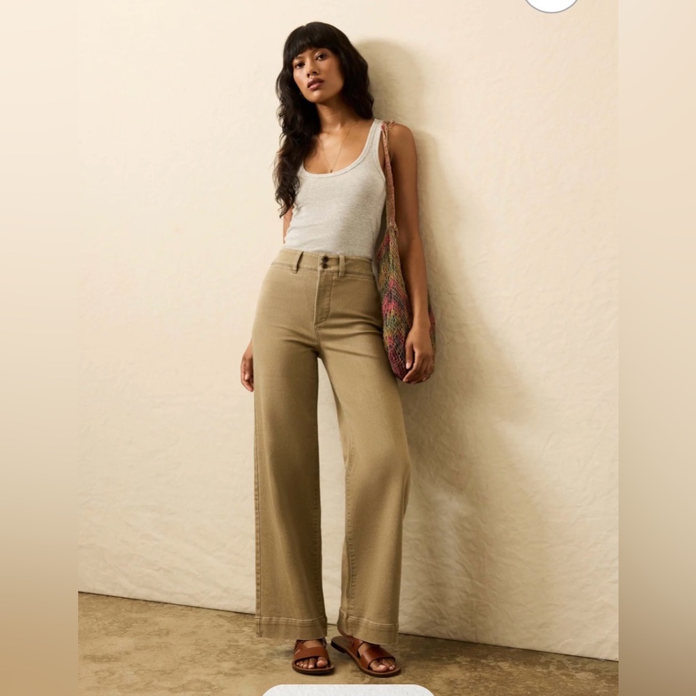 Faherty Stretch Terry Sailor Trouser - Desert Khaki- Size 26